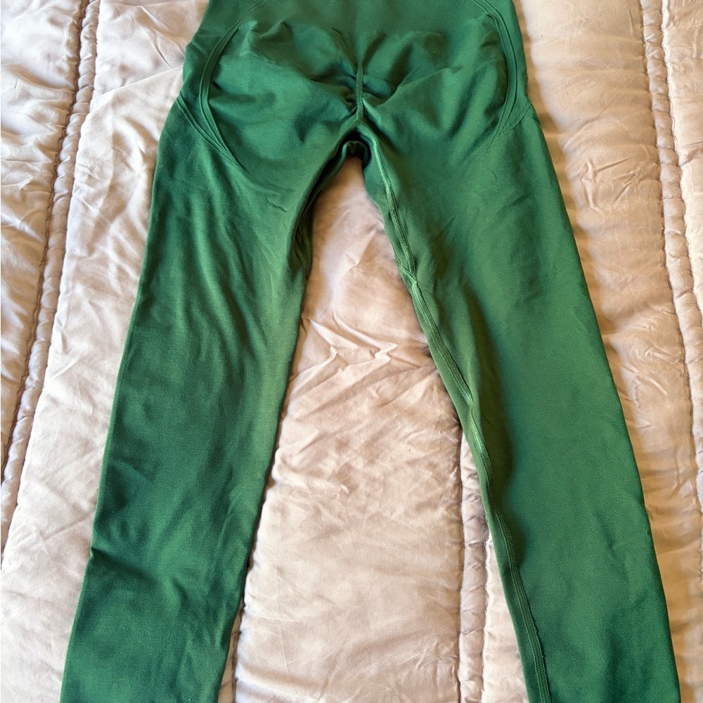 Oner Active Green Leggings with Subtle White Logo - Picture 3 of 4